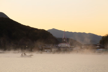 日本　世界遺産　熊本　天草　崎津集落　けあらし