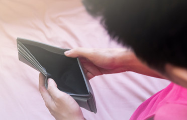 Close up of Concept of having no money.