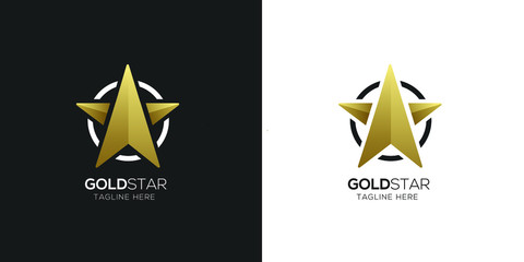 premium Luxury Gold Star logo designs template vector
