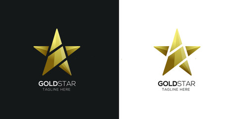 premium Luxury Gold Star logo designs template vector