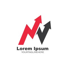 M Letter arrow  Logo Template Vector