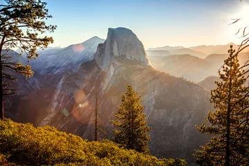 Crédence de cuisine en verre imprimé Half Dome Sunrise on Half Dome in Yosemite National Park, California