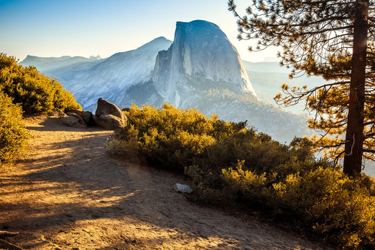 Sunrise on Half Dome in Yosemite National Park, California