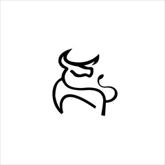 Obraz premium Bull logo design vector image , logo bull design icon vector image , logo bull abstract 