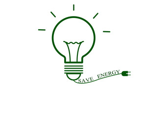 Light bulb with rays shine. Energy and idea symbol