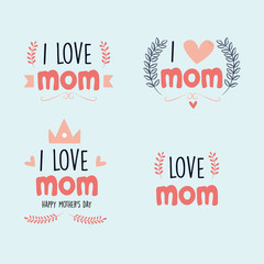 mothers day label collection_5 flat design