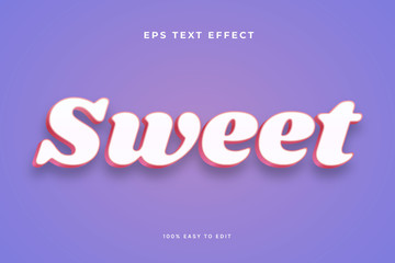 Simple sweet white red text effect