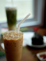 iced coffee latte in a glass