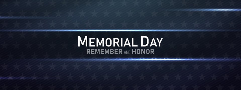memorial day in the united states - remember and honor banner background vector illustration