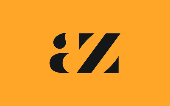 az or za and a, z Lowercase Letter Initial Logo Design, Vector Template