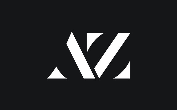 AZ or ZA and A, Z Uppercase Letter Initial Logo Design, Vector Template