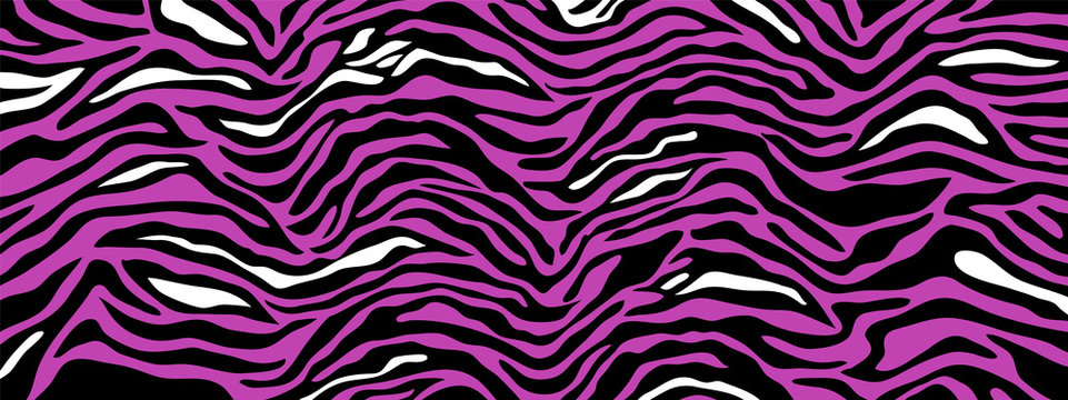 Trendy zebra skin pattern background vector. Animal fur, vector background for Fabric design, wrapping paper, textile and wallpaper.