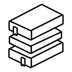 pile books line style icon