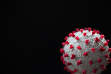 Creative photo of coronavirus sphere 3d model.