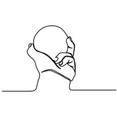 one continuous line drawing left hand and ball