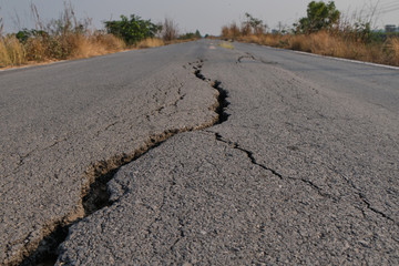 Asphalt surface on the street was demolished due to poor construction.