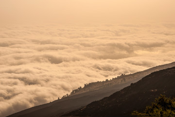 view from mountains over the clouds