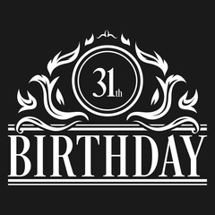 Luxury 31st Birthday Logo illustration vector