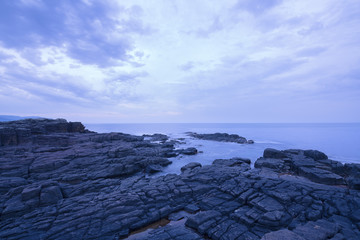 北海道千畳岩でみる朝の景色