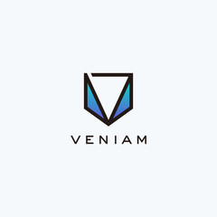 Naklejka premium Abstract shield logo icon design template