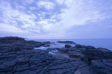 北海道千畳岩でみる朝の景色