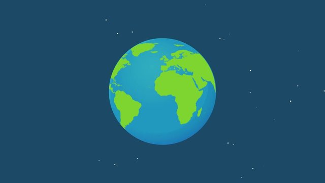 motion graphice Cartoon Science teaching media about the orbit of the Moon around the world in the universe.