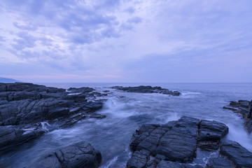 北海道千畳岩でみる朝の景色