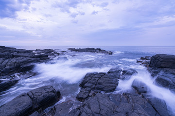 北海道千畳岩でみる朝の景色