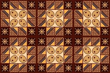 Indonesian batik motifs with very distinctive patterns, 