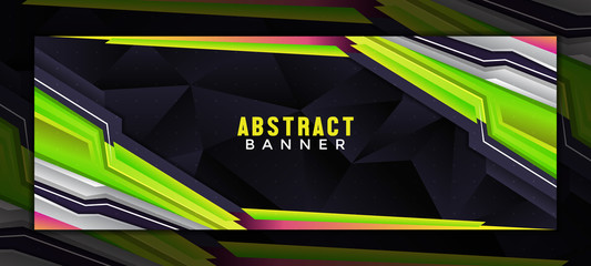 Abstract Modern Gaming Social Media Cover Banner Template with Techno Style © AGUNG
