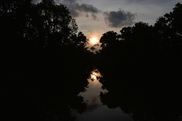 sunset over the lake