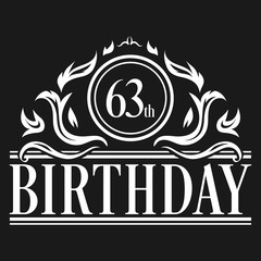 Luxury 63rd Birthday Logo illustration vector