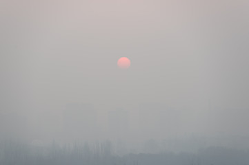 Heavy air pollution in Beijing - China