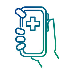 smartphone with telemedicine application line style
