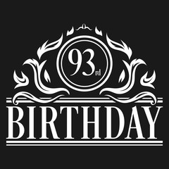 Luxury 93rd Birthday Logo illustration vector