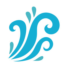 water waves ocean flat style icon