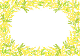 ミモザ　花　フラワー　フレーム