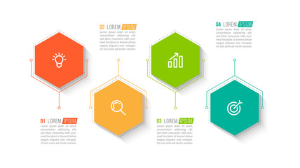 Minimal infographic template design with numbers 4 options or steps.