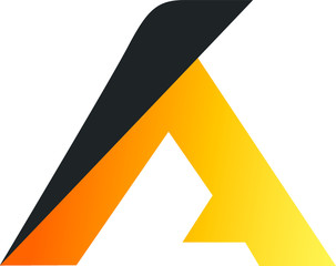 Letter A used in various ways to illustrate abstract logo vector art illustration preferably for corporate business company and organizations named after letter A.