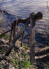 Railing for the descent to the river.