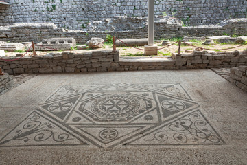 God Hypnos on mosaic in roman villa at  Risan, Montenegro
