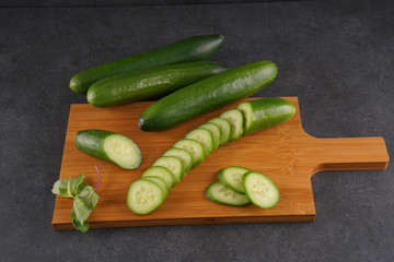 Fresh Organic Cucumbers stock photo