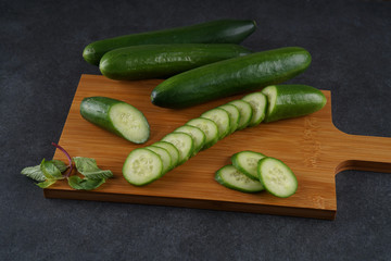 Fresh Organic Cucumbers stock photo