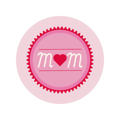 Obraz premium mother day seal stamp block and flat style icon