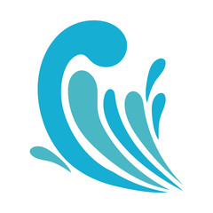 water wave ocean flat style icon