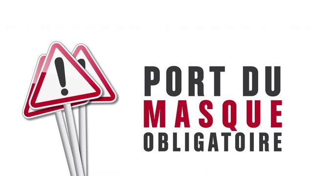 port du masque obligatoire- vecteur animation