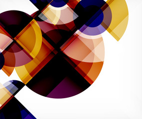 Obraz premium Abstract background, circle and triangle design round shapes overlapping. Geometric trendy template. Vector Illustration For Wallpaper, Banner, Background, Card, Book Illustration, landing page