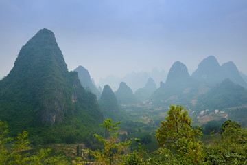 Beautiful karst mountain landscape of China