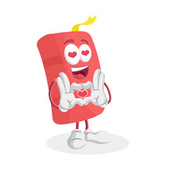 Fototapeta premium Book Logo mascot in love pose and background with flat design style for your mascot branding.