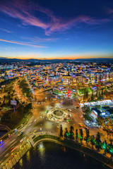 Fototapeta premium Royalty high quality free stock image aerial view of center city, Dalat, VIetnam